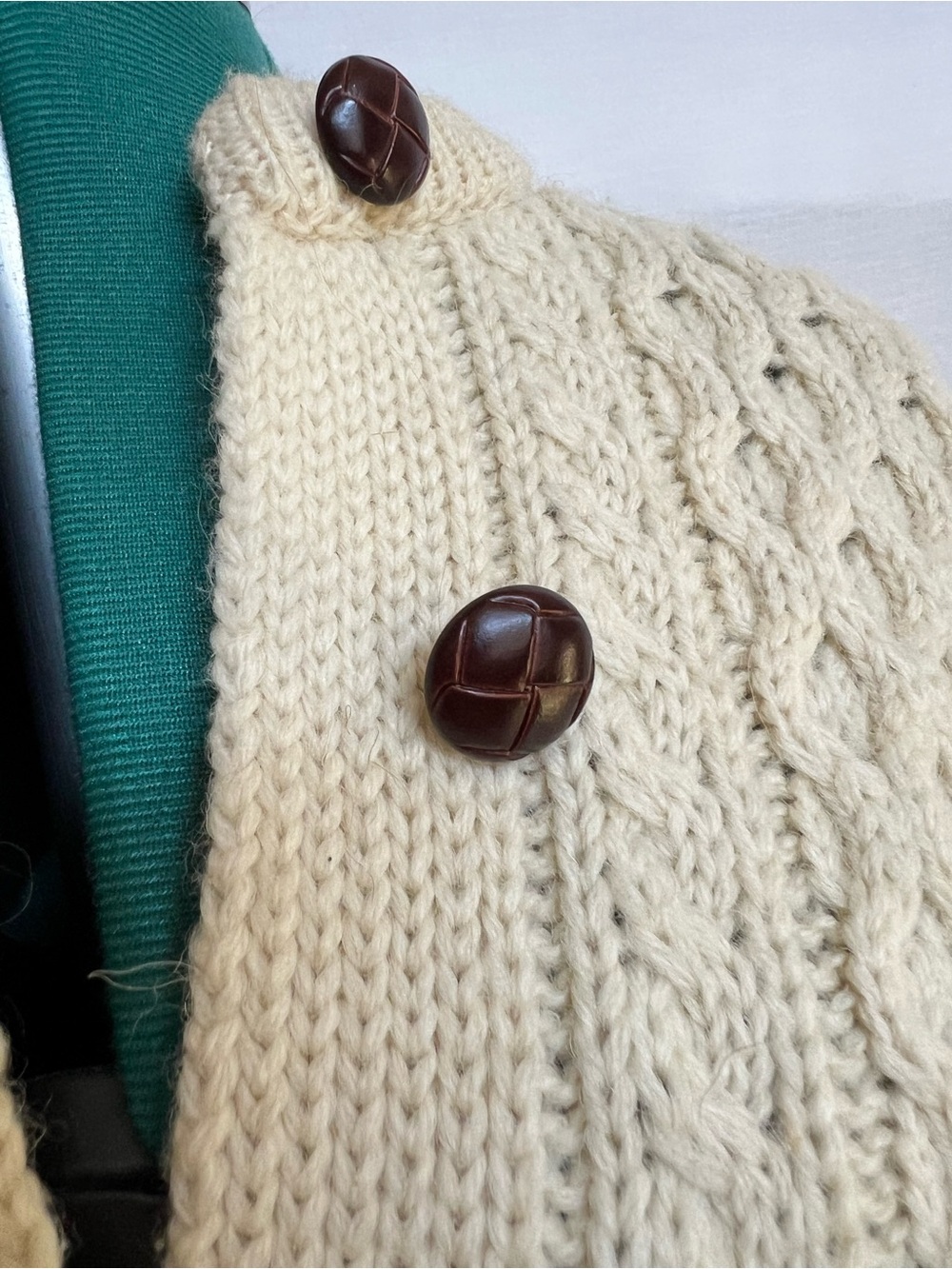 Aran Crafts Cream Cable-Knit Button Cardigan with Pockets - Picture 4 of 15